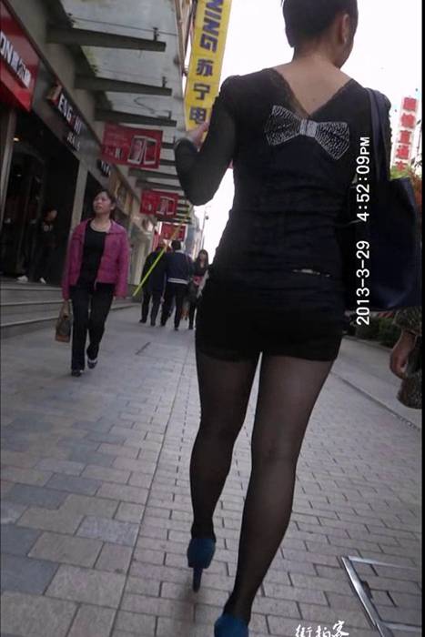 [街拍客视频]jx0316 黑丝超短裙高跟OL白领