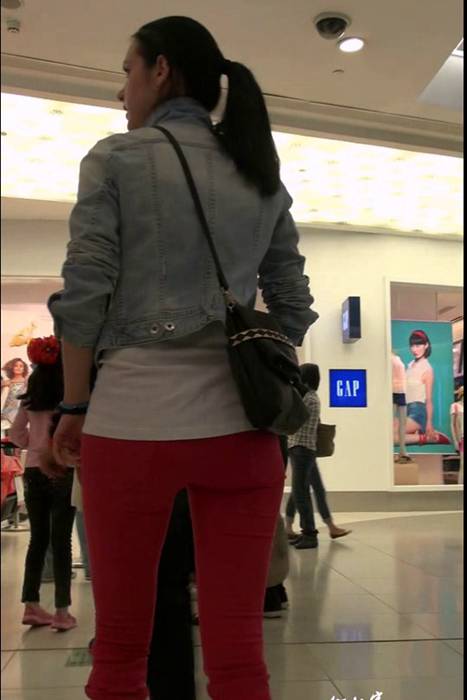 [街拍客视频]jx0666 跟拍红色紧身裤外国美女